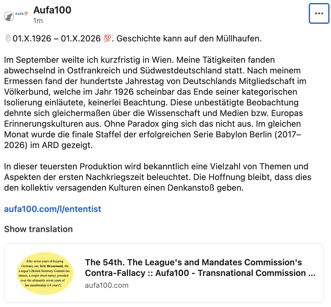 Evaluative LinkedIn posting, 1 October 2026